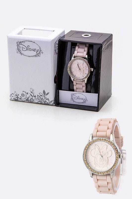 Crystal Bezel Embossed Minnie Jelly Watch - Too Dimes Boutique