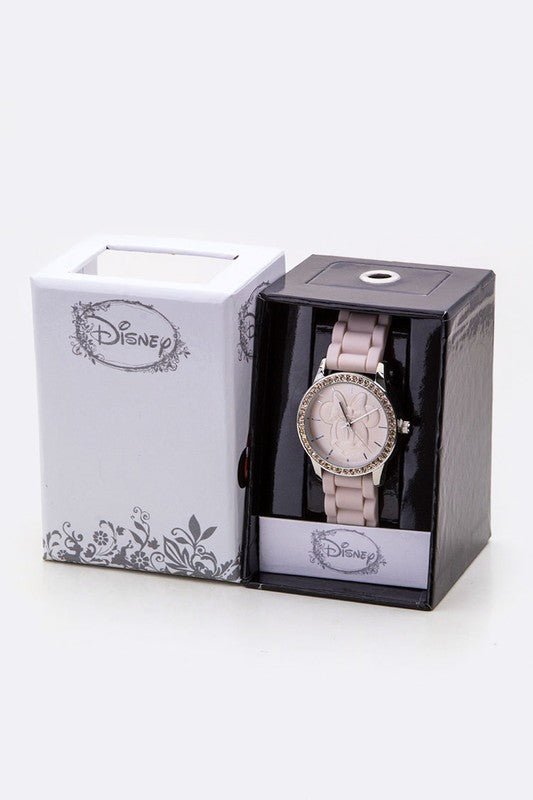 Crystal Bezel Embossed Minnie Jelly Watch - Too Dimes Boutique