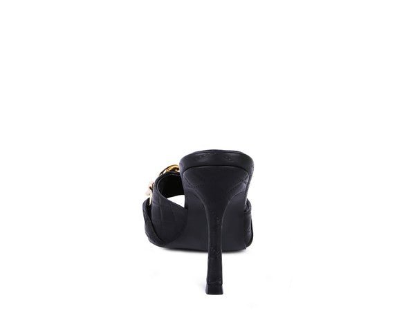 MERMAID Quilted Metal Chain Heeled Sandals - Too Dimes Boutique