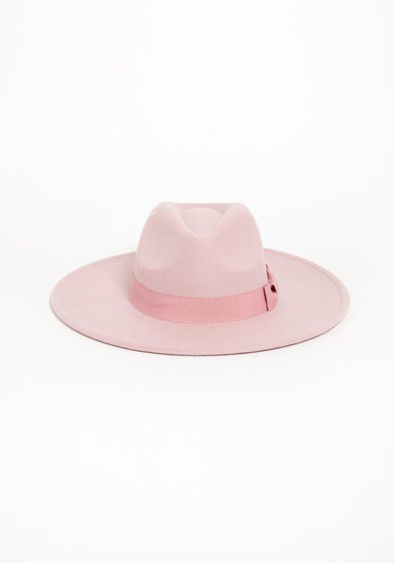 WIDE BRIM RIBBON FEDROA HAT - Too Dimes Boutique