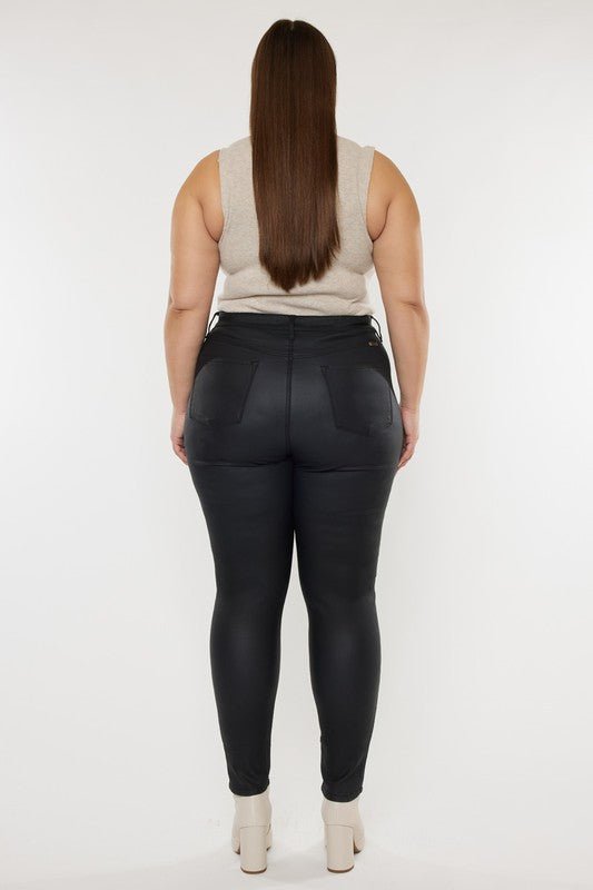 Plus High Rise Coated Ankle Skinny Jeans - Too Dimes Boutique