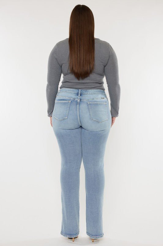 Plus Mid Rise Y2K Medium Wash Bootcut Jeans - Too Dimes Boutique