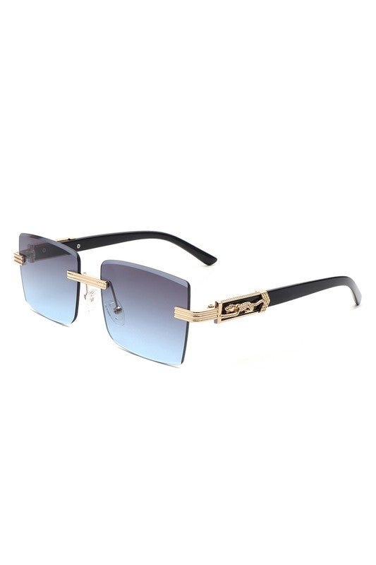 Rimless Square Retro Tinted Fashion Sunglasses - Too Dimes Boutique