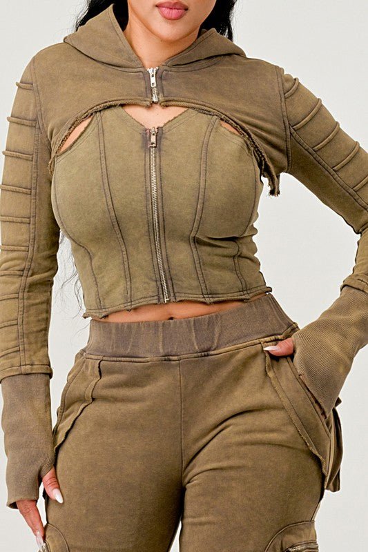 Athina best seller vintage washed 3 piece set - Too Dimes Boutique