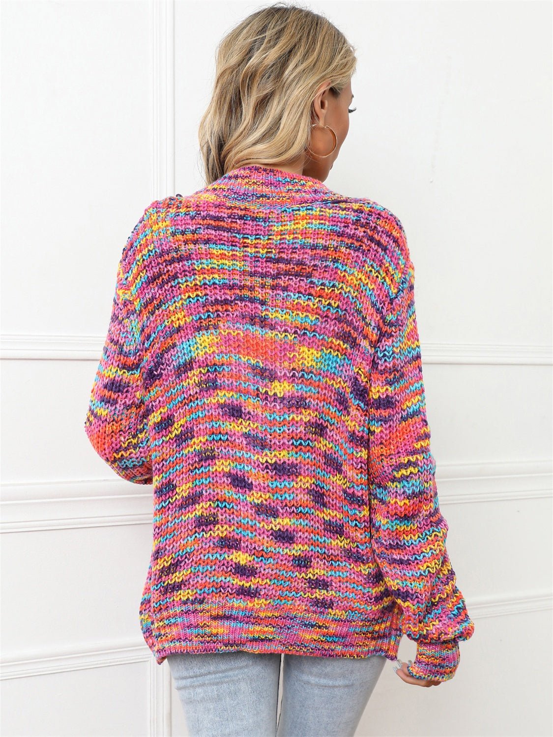 Angel Wings Button Up Dropped Shoulder Cardigan - Too Dimes Boutique
