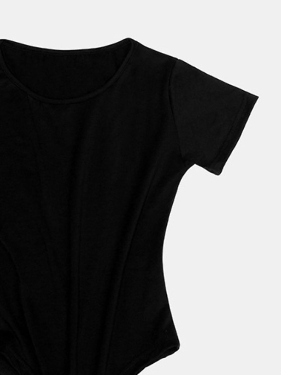 Full Size Round Neck Short Sleeve Bodysuit - Too Dimes Boutique