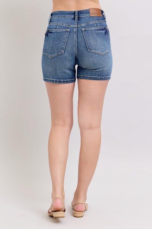Judy Blue Full Size High Waist Denim Shorts Plus Size - Too Dimes Boutique
