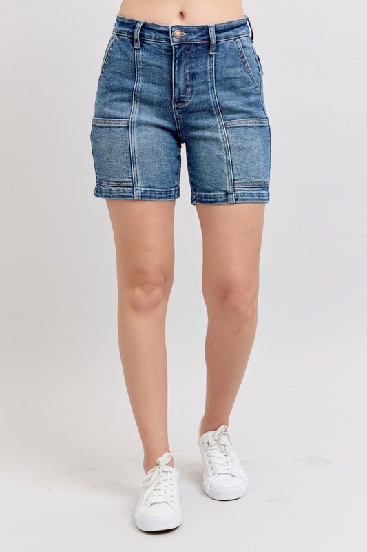 Judy Blue Full Size High Rise Denim Shorts Plus Size - Too Dimes Boutique