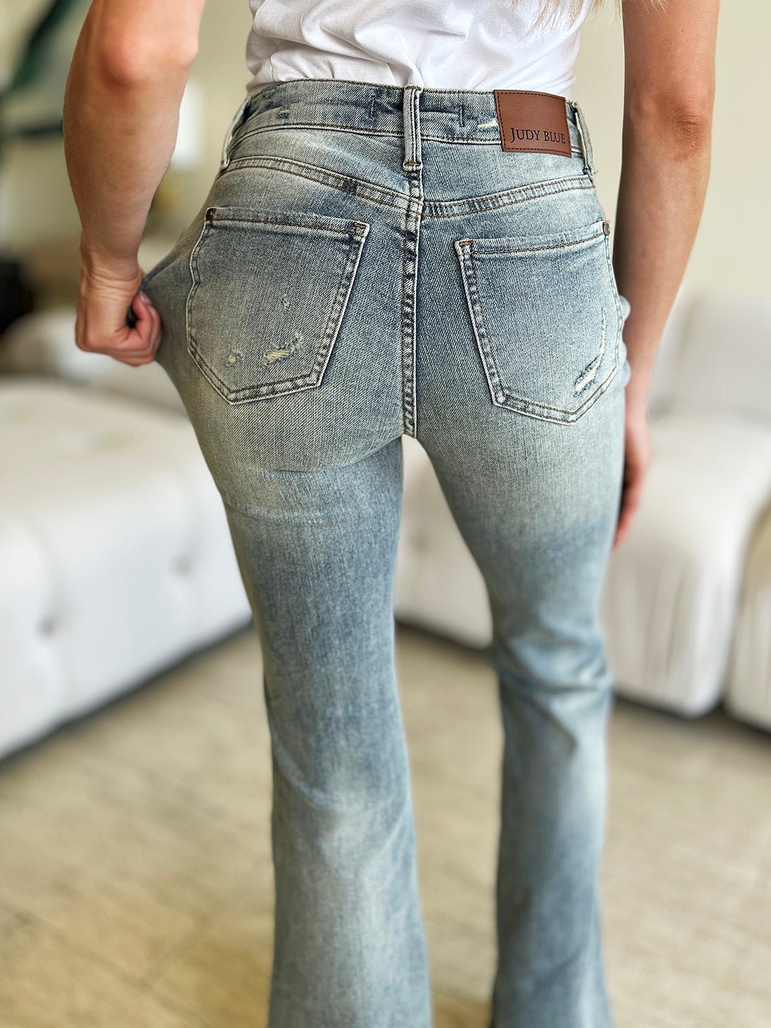 Judy Blue Full Size Mid Rise Flare Jeans - Too Dimes Boutique
