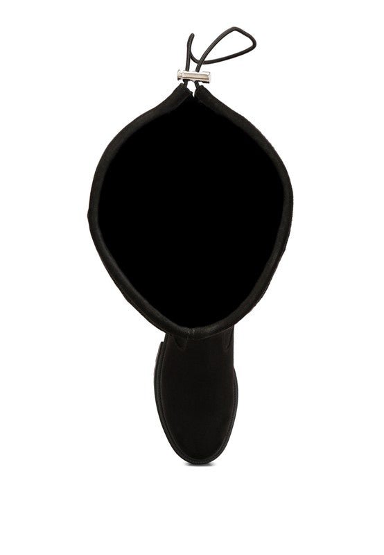 Babette Drawstring Detail Knee High Boots - Too Dimes Boutique