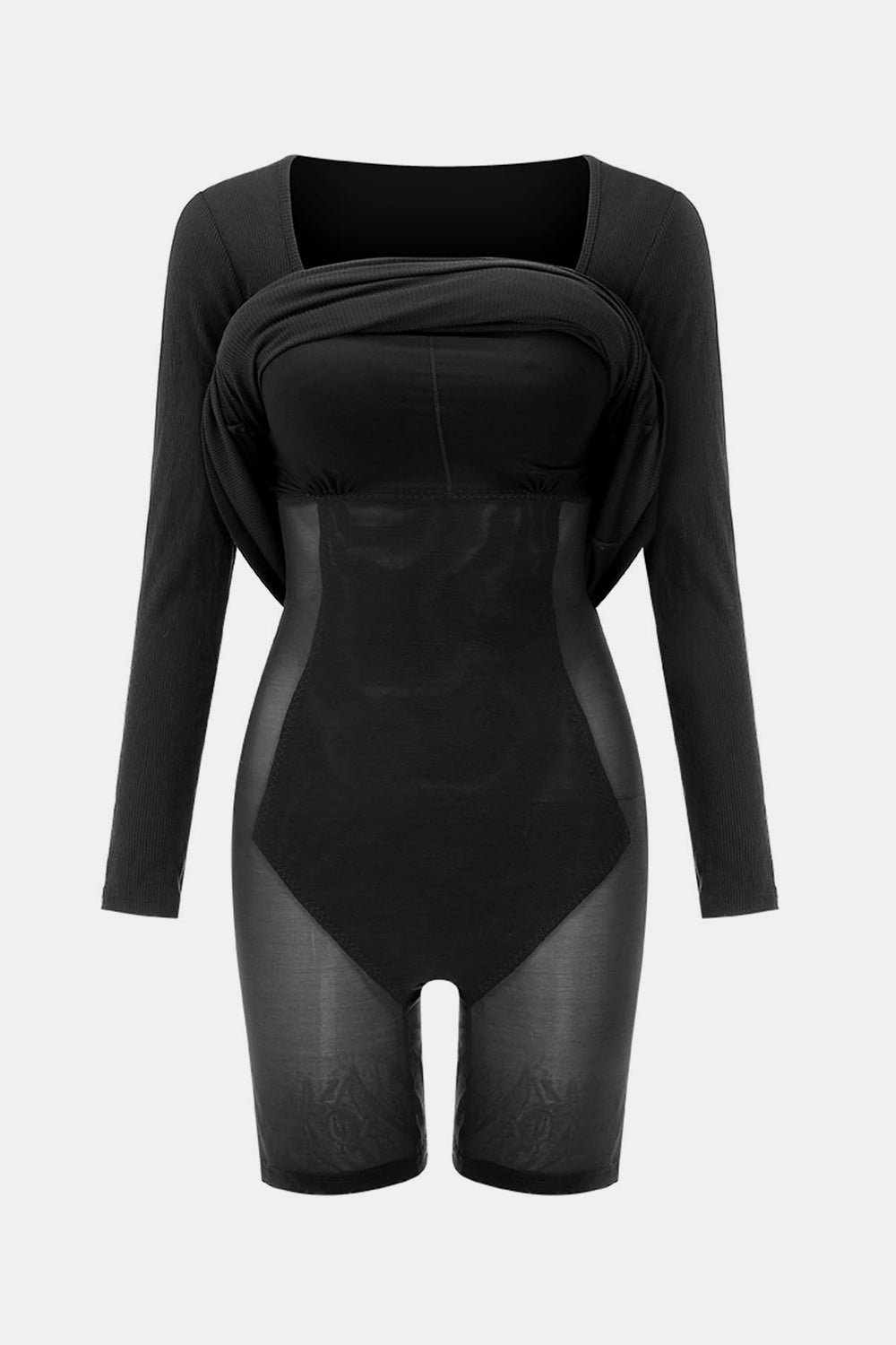 Basic Bae Built - In Shapewear Square Neck Long Sleeve Maxi Dress - Too Dimes Boutique