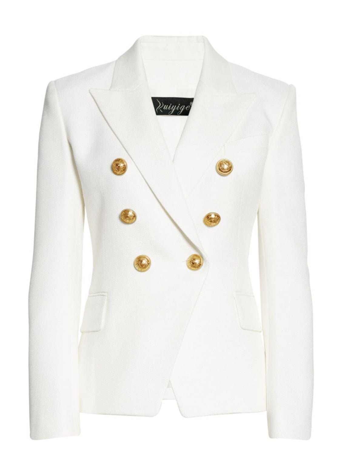 Lapel Collar Long Sleeve Blazer - Too Dimes Boutique