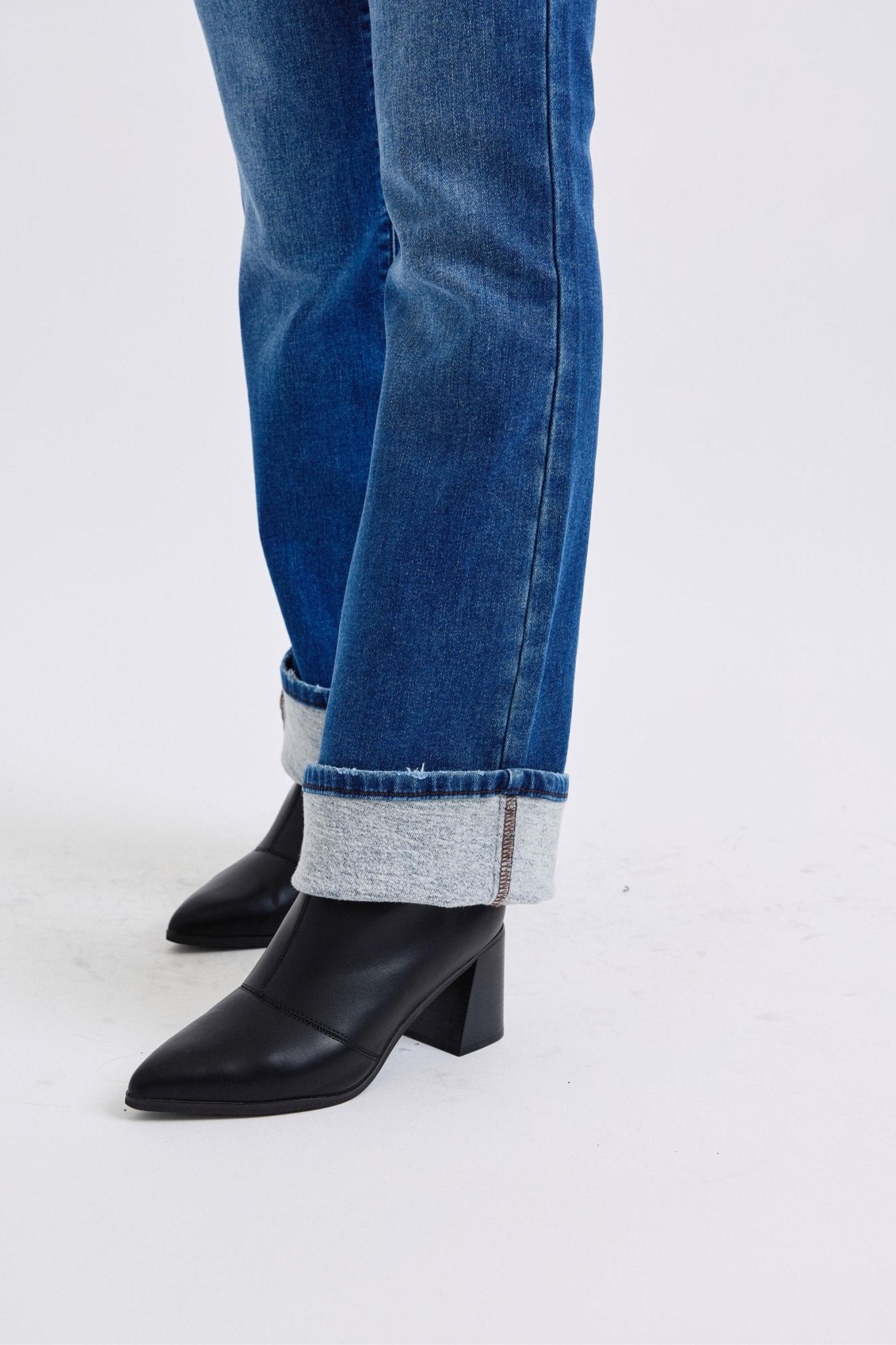 Judy Blue Full Size Run Mid - Rise Bootcut Jeans with Thermal Lining - Too Dimes Boutique