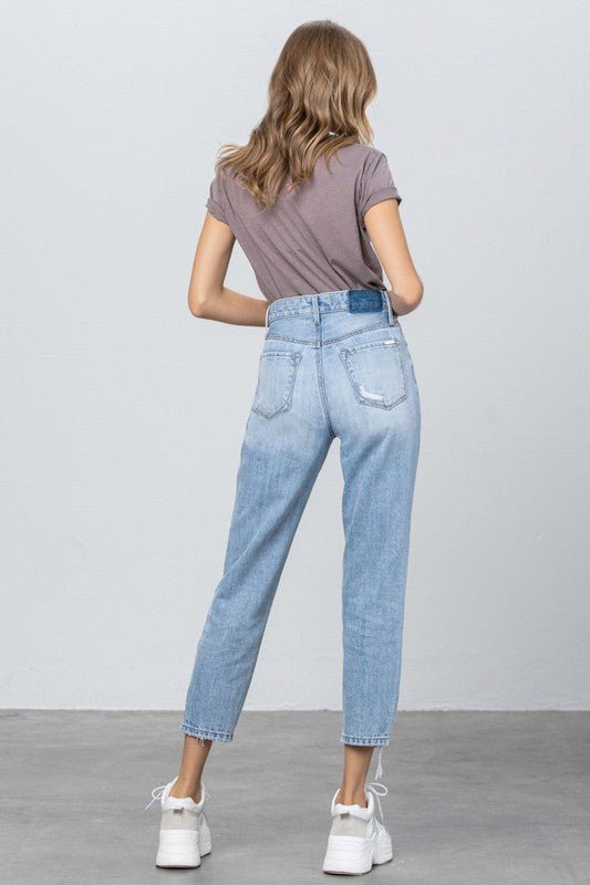 HIGH RISE TAPERED JEANS - Too Dimes Boutique