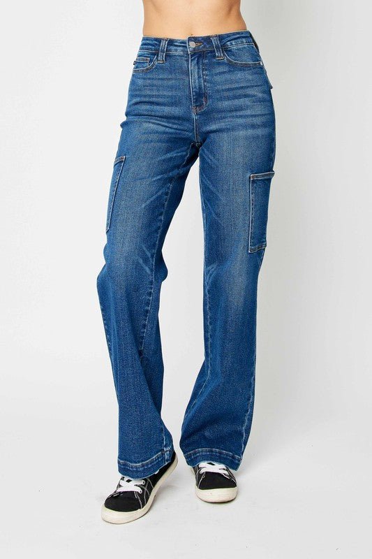 Judy Blue Full Size High Waist Cargo Jeans - Too Dimes Boutique