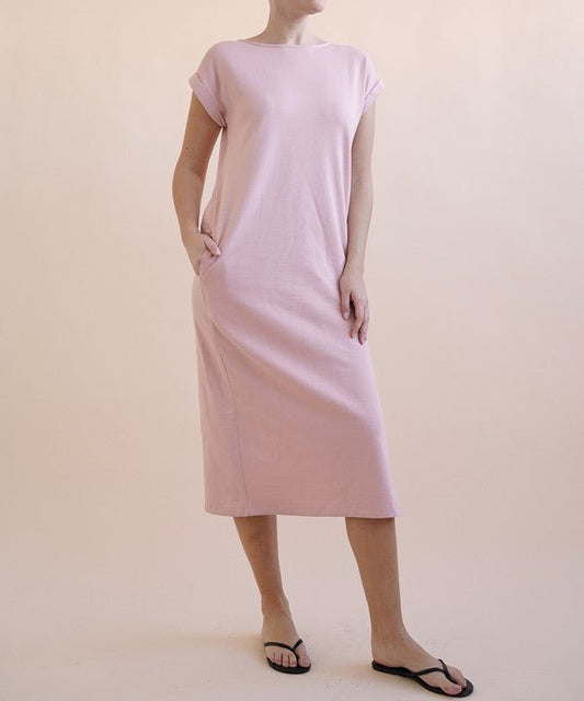 BRUSHED ORGANIC HEMP Side Slit Maxi Dress - Too Dimes Boutique