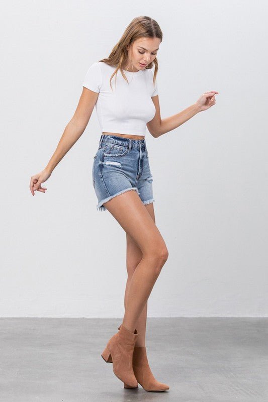 HIGH RISE MOM SHORTS - Too Dimes Boutique