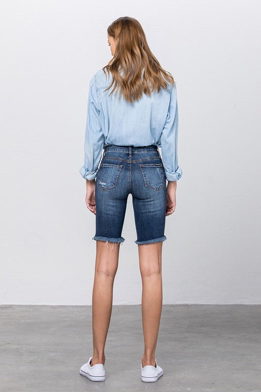 HIGH RISE BERMUDA SHORTS - Too Dimes Boutique