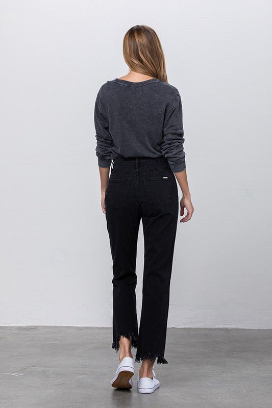 DESTROYED STRAIGHT JEANS - Too Dimes Boutique