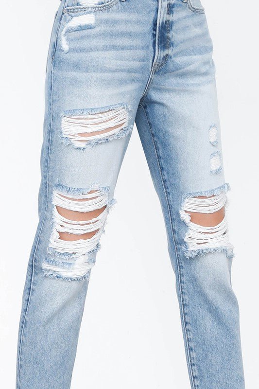 HIGH RISE MOM JEANS - Too Dimes Boutique