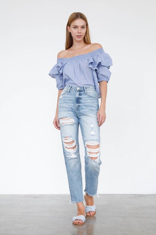 HIGH RISE MOM JEANS - Too Dimes Boutique