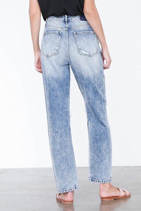 Ripped Boyfriend Jeans - Too Dimes Boutique