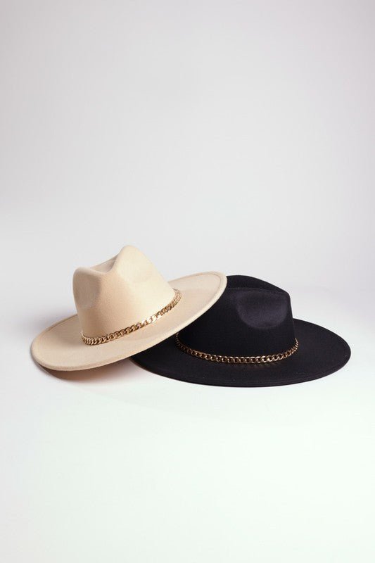 CHAIN BELT FEDORA HAT - Too Dimes Boutique