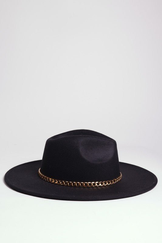 CHAIN BELT FEDORA HAT - Too Dimes Boutique