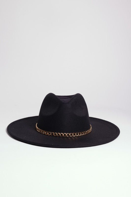 CHAIN BELT FEDORA HAT - Too Dimes Boutique