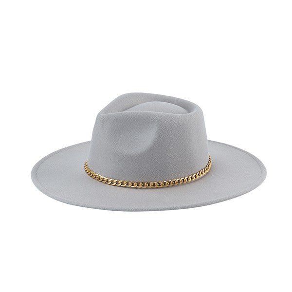 CHAIN BELT FEDORA HAT - Too Dimes Boutique