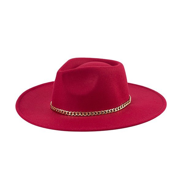 CHAIN BELT FEDORA HAT - Too Dimes Boutique