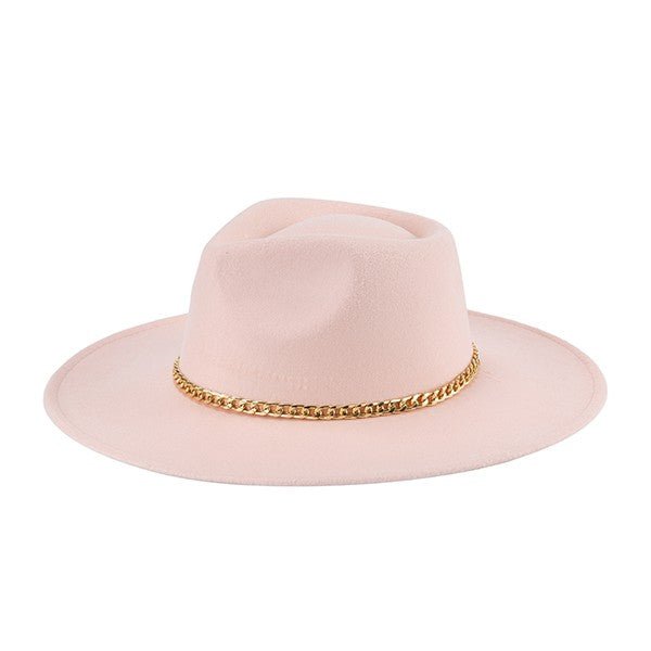 CHAIN BELT FEDORA HAT - Too Dimes Boutique