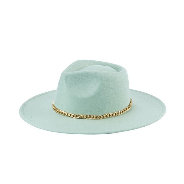 CHAIN BELT FEDORA HAT - Too Dimes Boutique