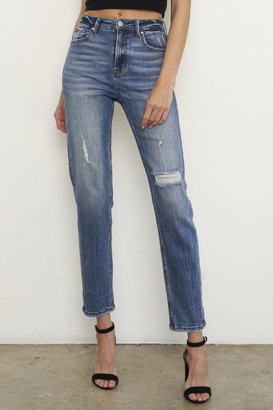 HIGH RISE GIRLFIRNED JEANS - Too Dimes Boutique