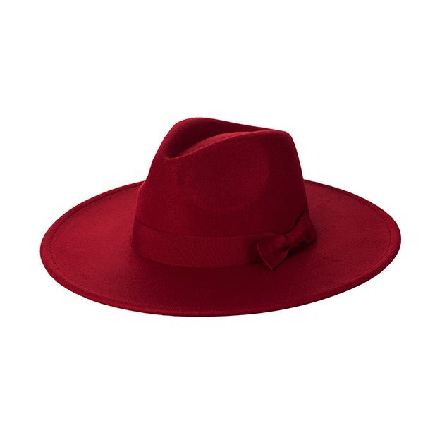 WIDE BRIM RIBBON FEDROA HAT - Too Dimes Boutique