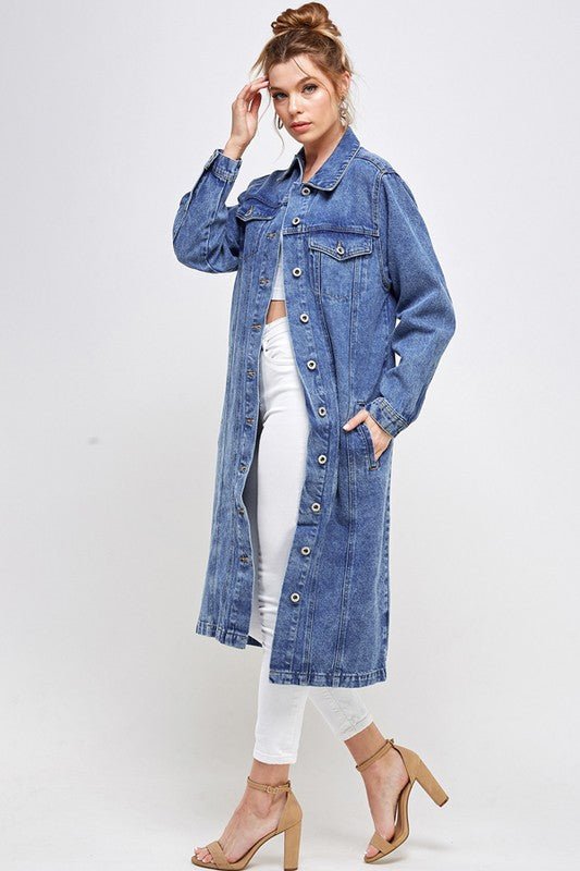WHITE NON - STRETCH THIRD QUARTER DENIM JACKET - Too Dimes Boutique