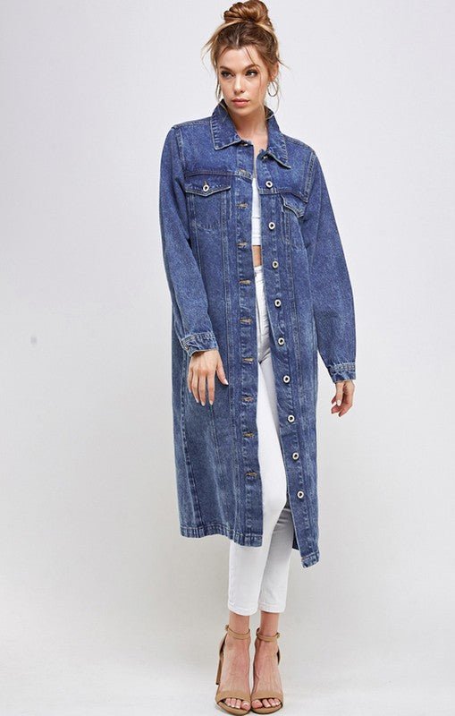 WHITE NON - STRETCH THIRD QUARTER DENIM JACKET - Too Dimes Boutique