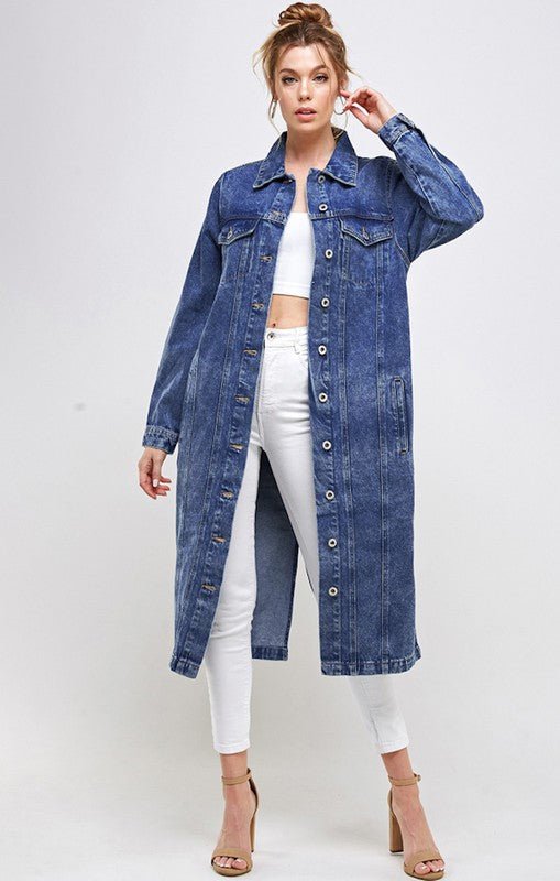 WHITE NON - STRETCH THIRD QUARTER DENIM JACKET - Too Dimes Boutique
