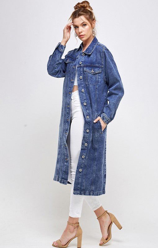 WHITE NON - STRETCH THIRD QUARTER DENIM JACKET - Too Dimes Boutique