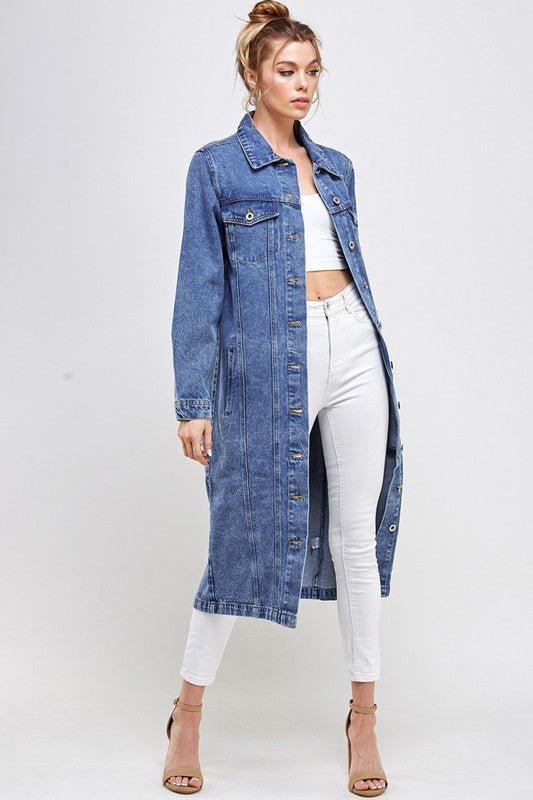 WHITE NON - STRETCH THIRD QUARTER DENIM JACKET - Too Dimes Boutique