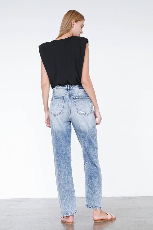 Ripped Boyfriend Jeans - Too Dimes Boutique