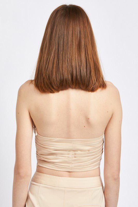 RUCHED TUBE TOP - Too Dimes Boutique