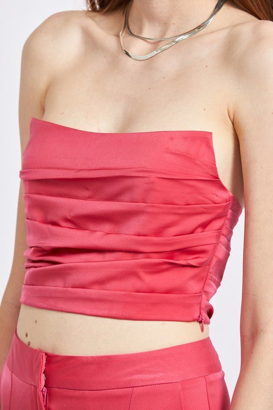 RUCHED TUBE TOP - Too Dimes Boutique