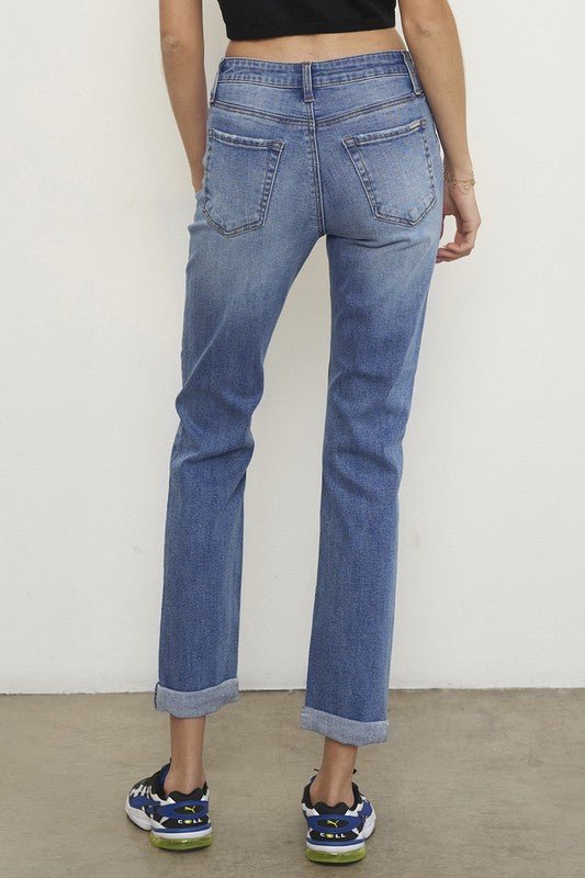 SLIM FIT BOYFRIEND JEANS - Too Dimes Boutique