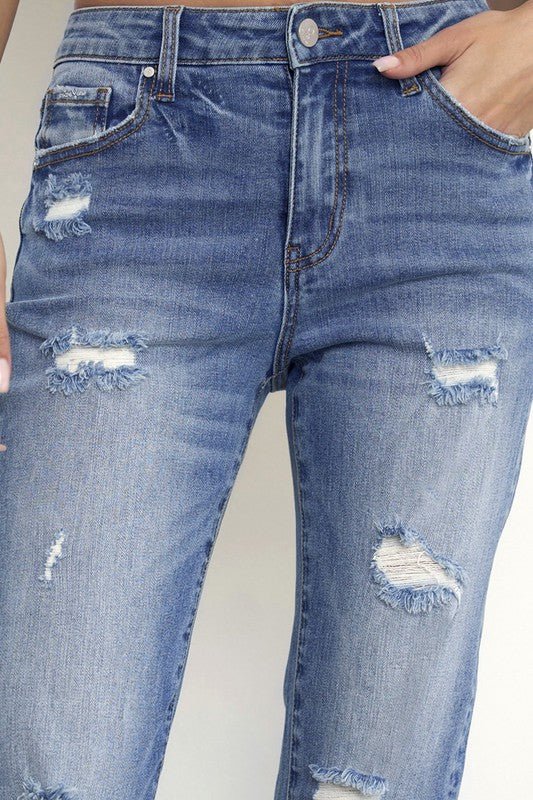 SLIM FIT BOYFRIEND JEANS - Too Dimes Boutique