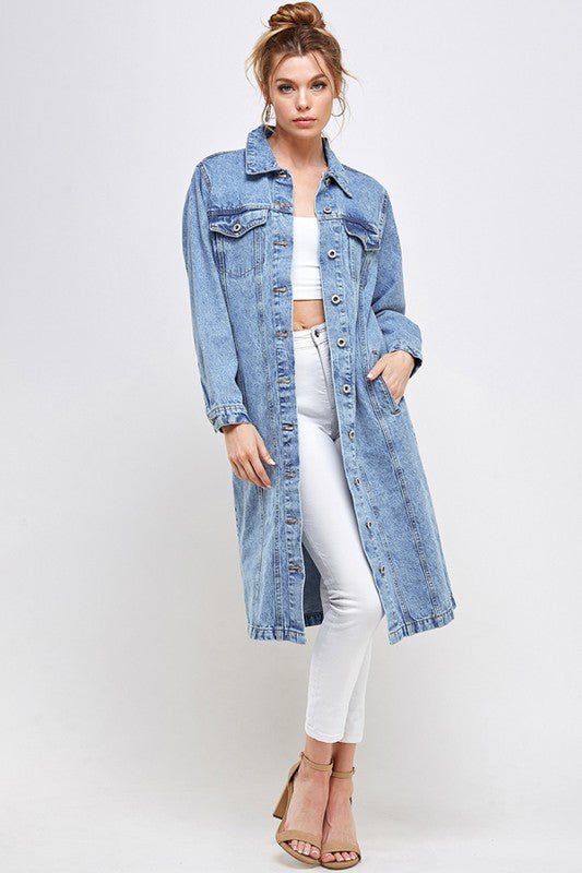WHITE NON - STRETCH THIRD QUARTER DENIM JACKET - Too Dimes Boutique