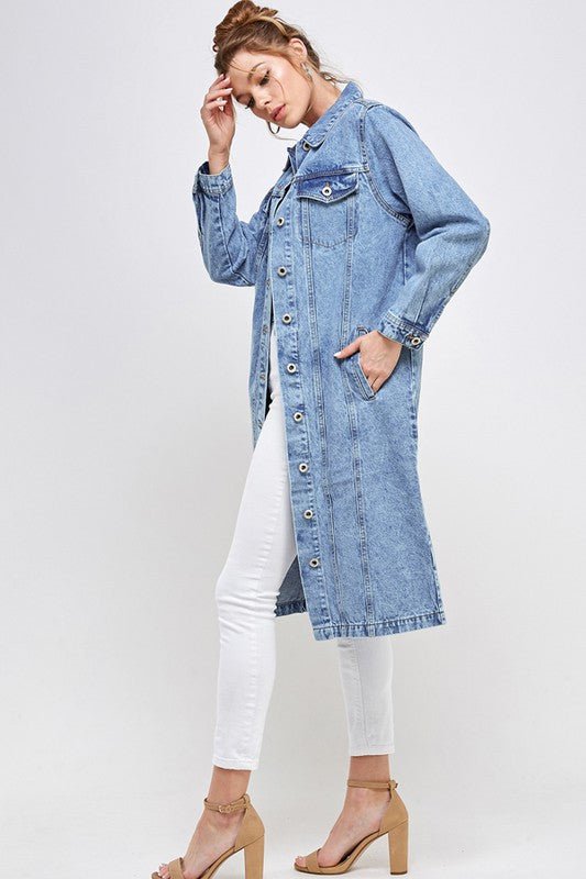 WHITE NON - STRETCH THIRD QUARTER DENIM JACKET - Too Dimes Boutique