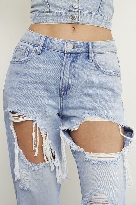 HIGH RISE BAGGY JEANS - Too Dimes Boutique