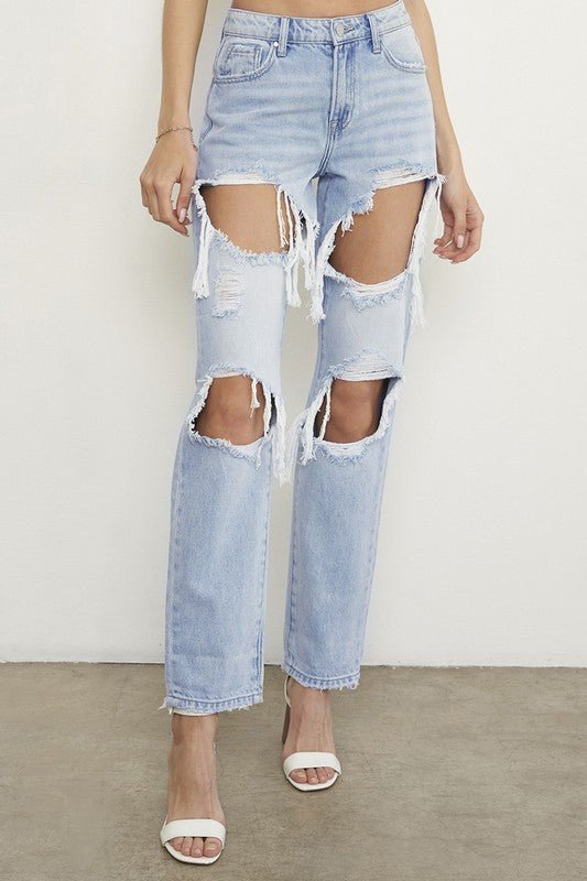 HIGH RISE BAGGY JEANS - Too Dimes Boutique