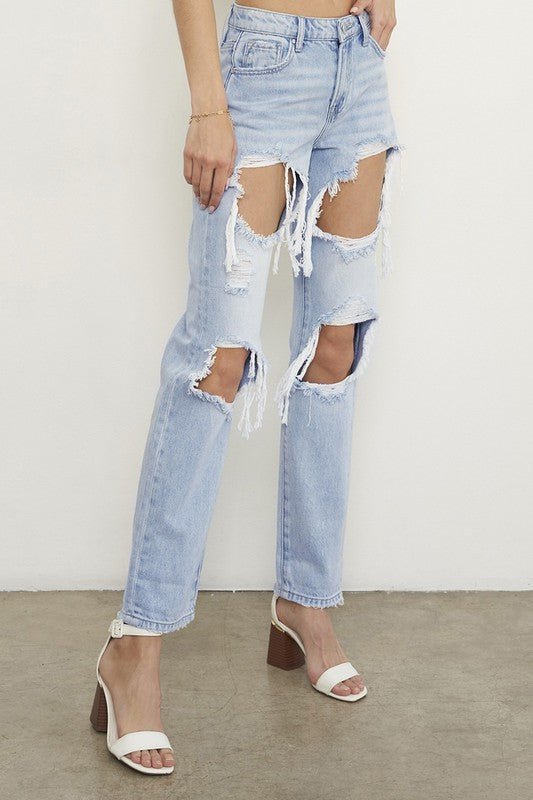 HIGH RISE BAGGY JEANS - Too Dimes Boutique